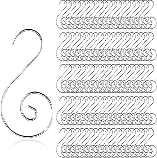 ENTHUR Ornament Hooks, Christmas Ornament, Christmas Tree Baubles Ball Metal Hooks Xmas Decoration S Hooks, 45mm 100 Pack