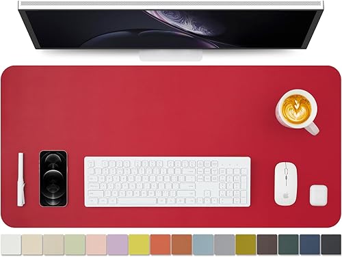 Miniatura 92 de Tapete de escritorio de piel antideslizante de poliuretano (PU), para organización de escritorio y accesorios, ideal para alfombrilla de mouse y de