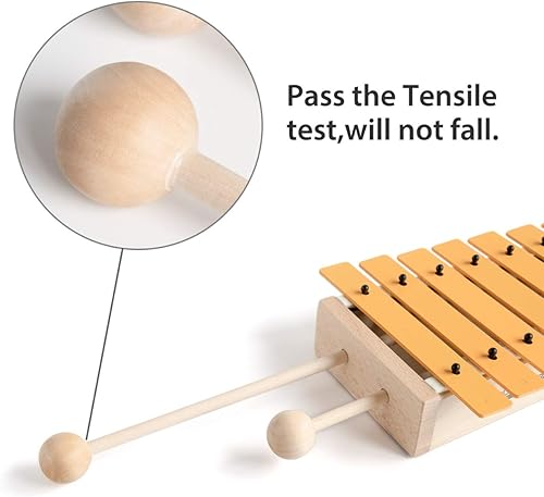 Miniatura 10 de MUSICUBE Xilófono de 27 teclas para niños y adultos, instrumento profesional de Glockenspiel con 2 mazos y 11 hojas de música, juguetes musicales