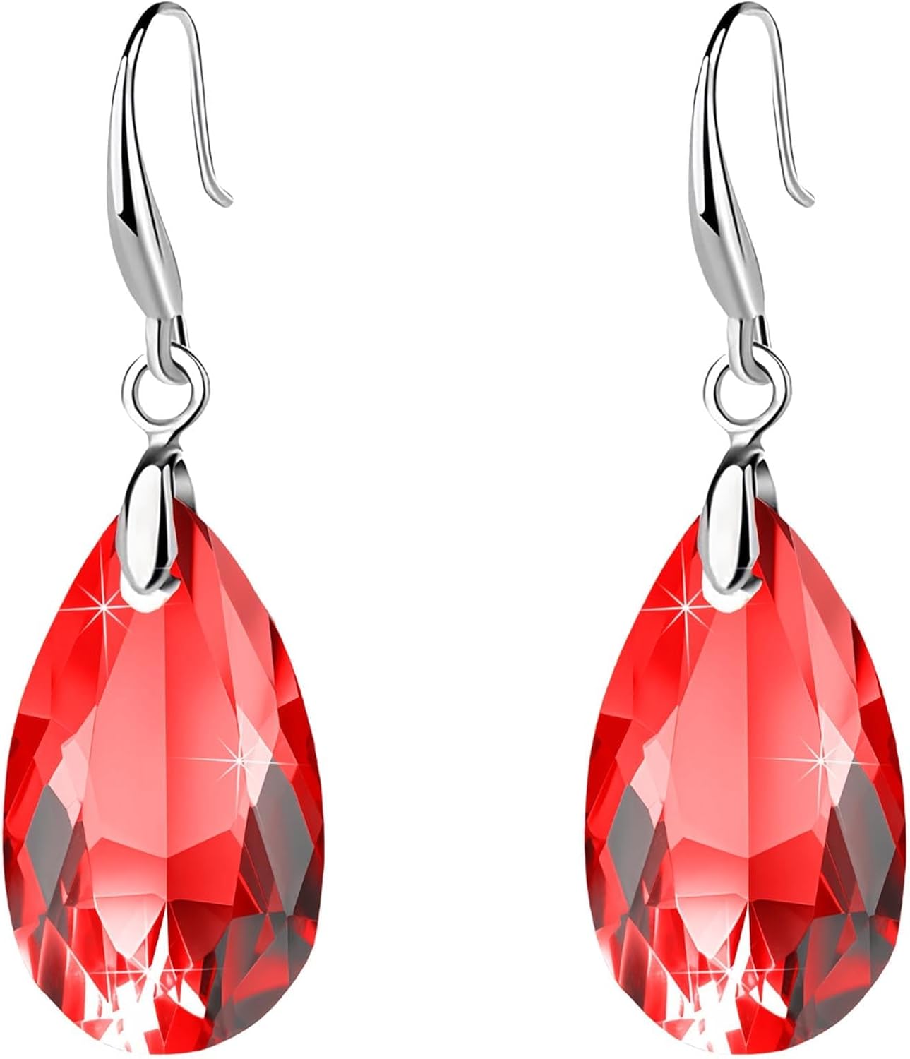 Austrian Crystal Teardrop Dangle Hook Earrings for Women 14K Gold Plated Hypoallergenic Jewelry