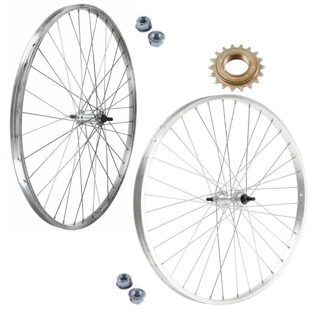 Par de ruedas/llanta delantera + trasera bicicleta 1 V 28 x 1,75 700 x 35 + piñón 18T con rodamientos para City Bike Epoca Holanda 28 pulgadas