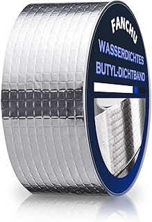 Fanchu Butyl-Klebebänder, Silber Aluminiumfolie Wasserdichtes Klebeband, Starkes Selbstklebendes DichtungsbäNder, Reperaturband Klebeband, für Dachleckage, Oberflächenriss, Rohrbruch (5 Metre, 5 CM)