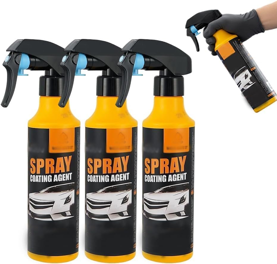 Nano Hydrophobic Ceramic Coating, 2026 New Car Coating Spray Kit, Easy-to-Spray Auto Paint Protection, Car Quick Acting Coating Agent Sprays for Vehicle Shine & Protection (3Pcs)