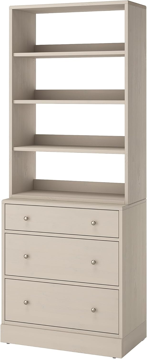 HAVSTA Storage combination with shelves, grey-beige, 81x47x212 cm