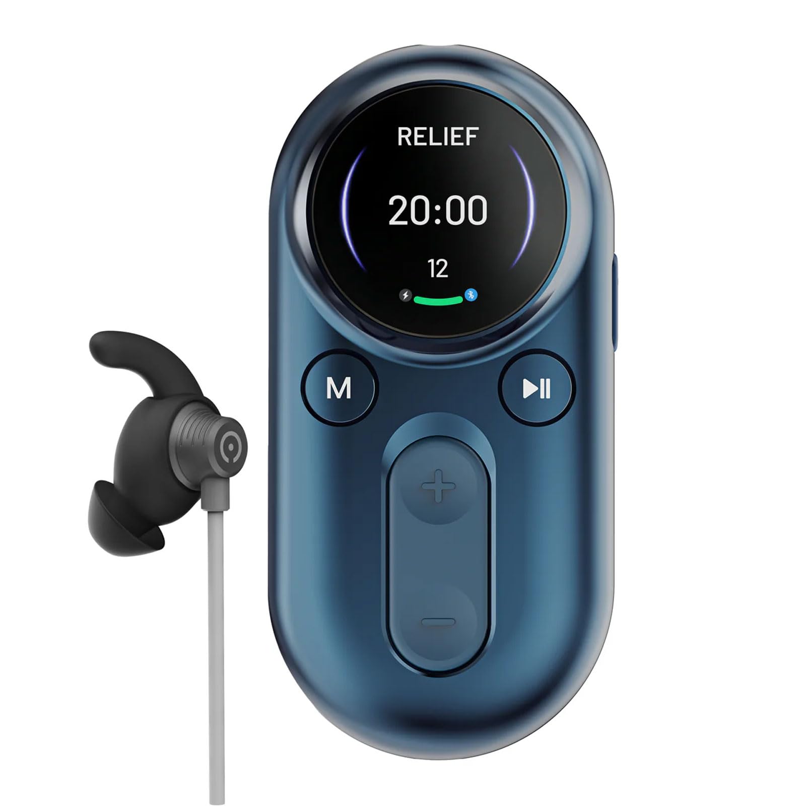 Luna Plus AI Vagusnervenstimulationsgerät, tragbares taVNS-Vibrationsgerät fürs Ohr mit App und AI Coach, 6 Modi, Unterstützung für HRV- und Schlafanalysen, tägliche 20-Minuten-Routine, Blau
