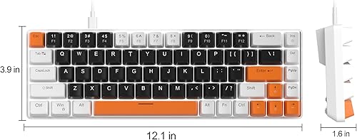 Miniatura 9 de MageGee MK-Box - Teclado mecánico portátil 60% para juegos, retroiluminación LED, compacto, 68 teclas, mini teclado de oficina con cable con
