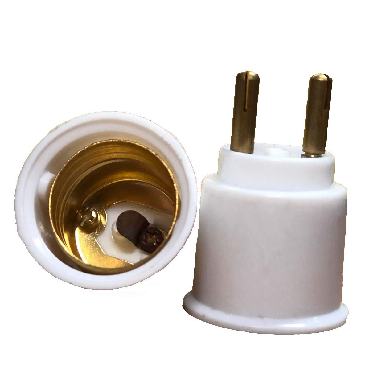 E27 to 2-Pin Socket Holder/Light Bulb Adapter (White) - 2 Pieces (Pack of 4)-image-8