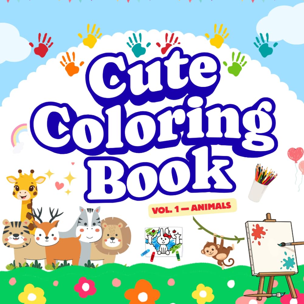 Cute Animals Coloring Book for Kids and Adults: Coloring Book Easy & Cute Designs Fun Animal Coloring Pages Relaxing Animal Coloring Easy Coloring Fun ... Animals to Color Fun Animal Coloring Pages