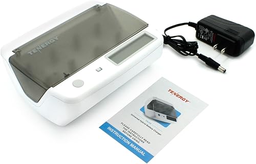 Vista 8 de Tenergy TN299 NiMH, NiCd, Li-ion, LiFePO4 Cargador universal + paquete de 8 baterías Centura D de autodescarga baja Tenergy