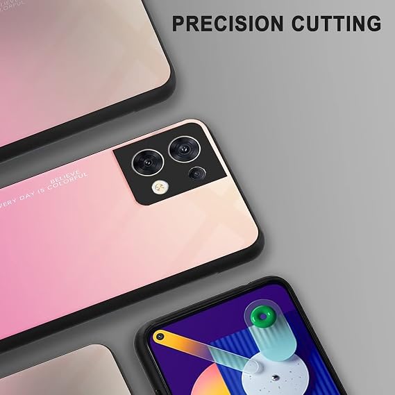RankOne Gradient Glitter Mobile Phone Case for Oppo Reno8 5G 6.43 Inches Thin Slim Protective Case - 1