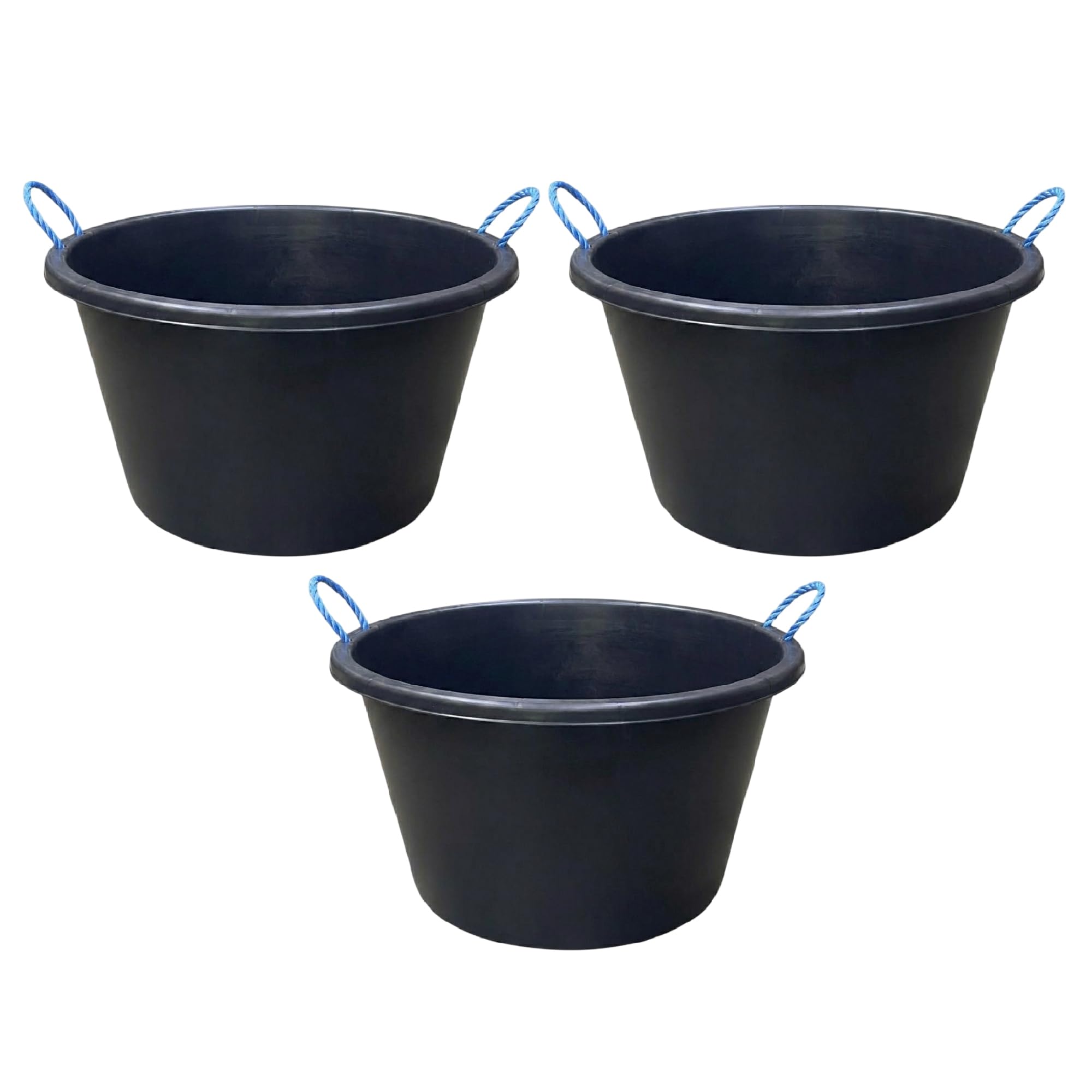 M1SS Heavy Duty XL Multipurpose Tub Bucket with Rope Handles 70L Capacity PLASTER MIXING CEMENT MUCK WATER TUB/BUCKET STORAGE Multi-Purpose BUCKET Utility Tub for Indoor or Outdoor (Set of 3)