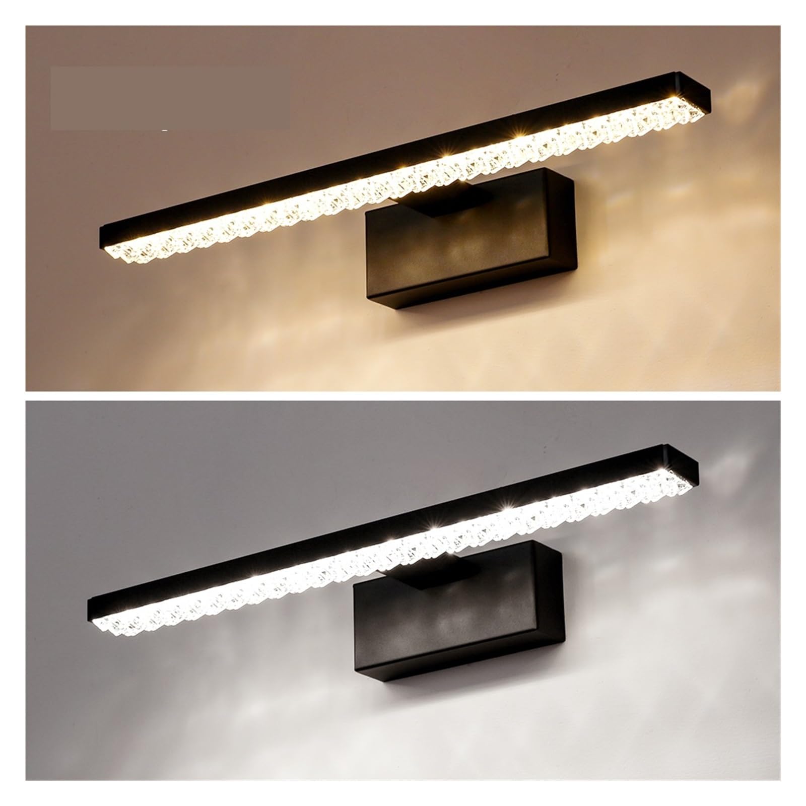 Luces de cuadro para pared Aplique de pared Led moderno AC85-265V, aplique de pared for baño, pantalla brillante, aplique de pared, aplique de pared con iman de 400 550mm(5500-7000K,Black 550mm)