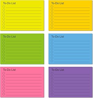 Molain to Do List Sticky Notes pad, 6 Pack 50 Sheets Colors Self Stick Note Planning Lined Post It Notes Daily List Notepad for Planner Reminder Home School Office Supplies 4 x 2.8 in