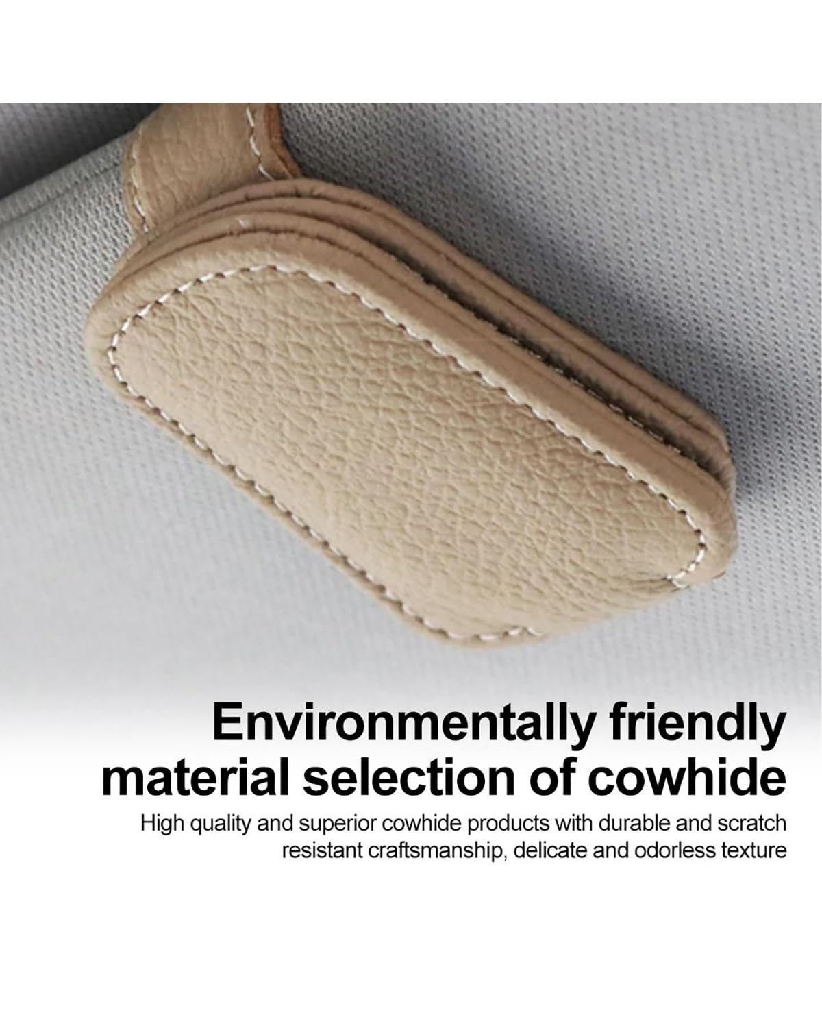 Supporto per Occhiali da Sole Multifunzione per Auto, con Clip per Occhiali da Sole, in Pelle, Accessorio Universale per Interni, (Nero)