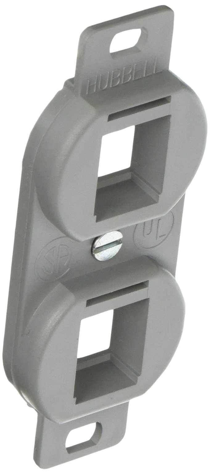 Hubbell BR106G Plate, Frame, Duplex, 2 Pole, Gray