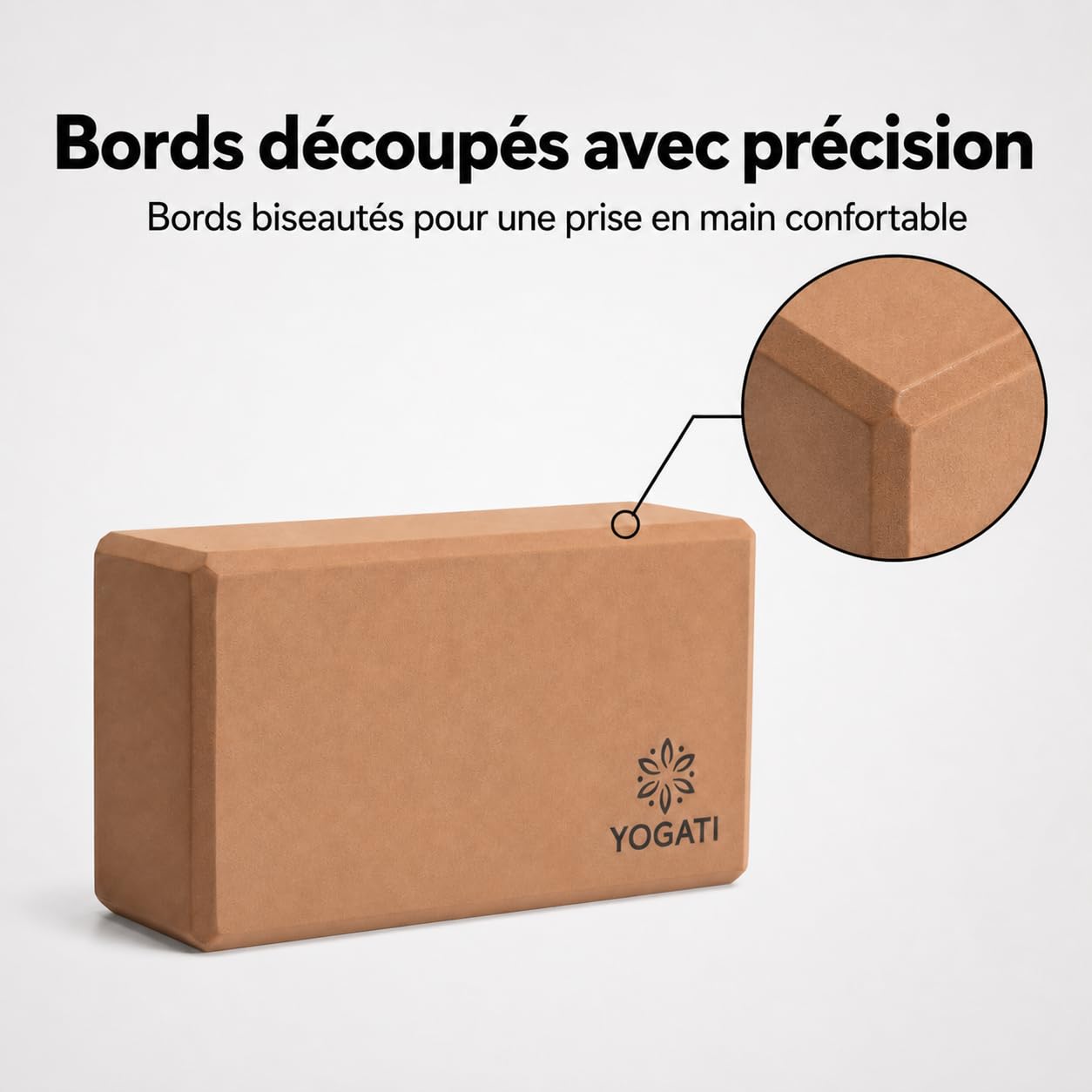 YOGATI® Blocs de Yoga en Mousse lot de 2 | Briques de yoga en Mousse EVA | Dimensions 22 X 12 X 7.5 Cm | Accessoire Yoga Antidérapant pour Pilates et Fitness | Yoga blocks set of 2