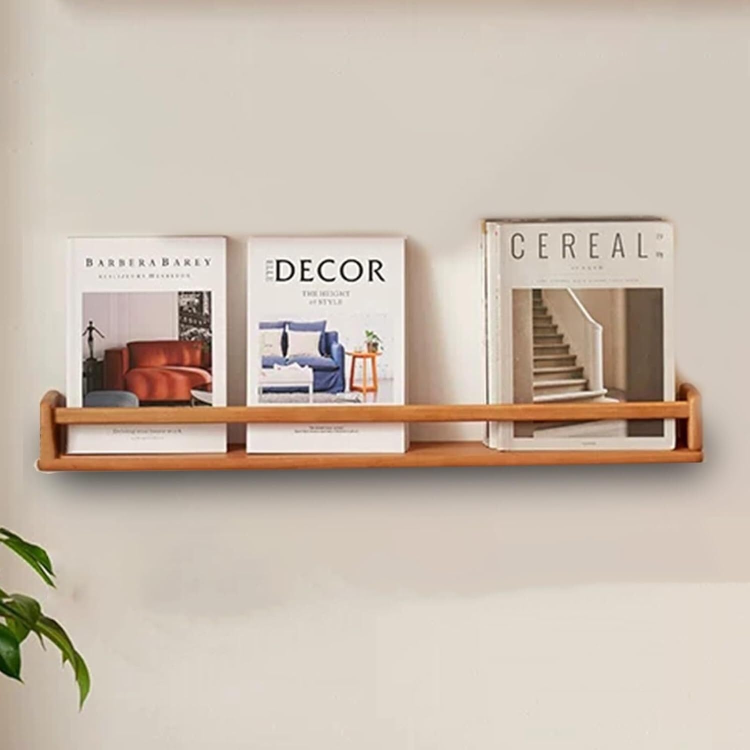Supports de magazines en bois 70cm pour rangement mural de salon
