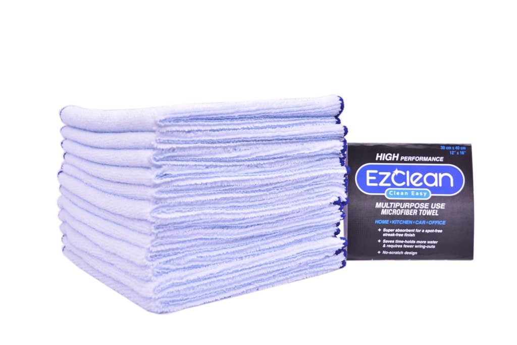 EzClean All Purpose Microfiber Cleaning Cloth (12 x 16in) - Pack of 12