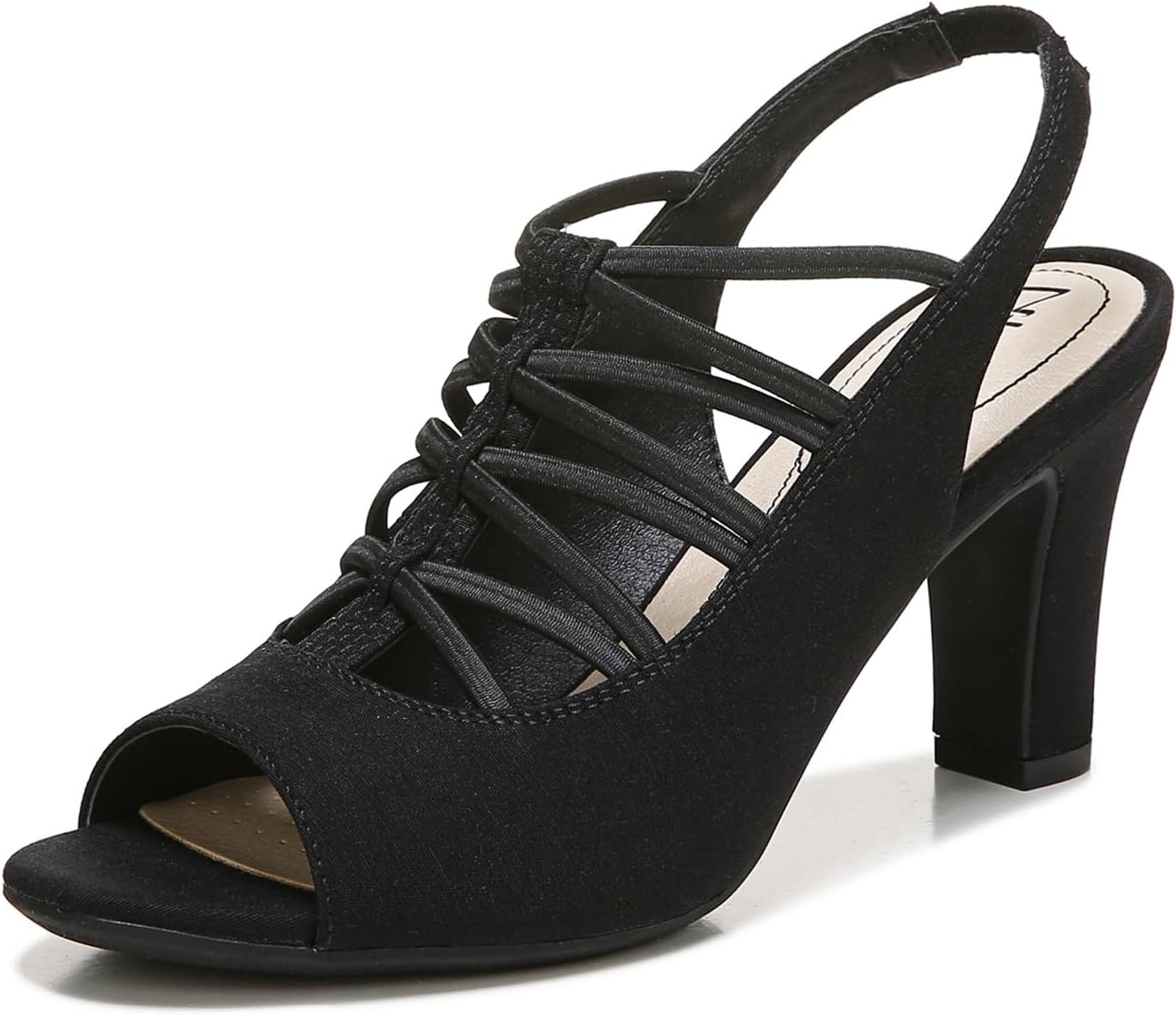 LifeStride womens Cabaret Slingback Dress Heeled Sandal, Black, 7.5 Wide US
