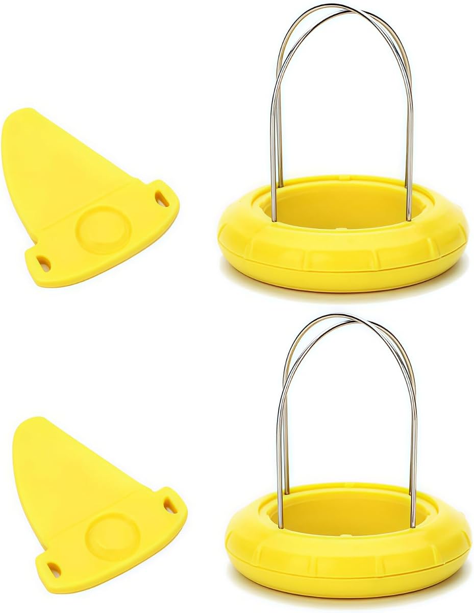 Pelador de kiwi amarillo de 2 piezas, herramienta de kiwi de fácil agarre, pelador de kiwi de acero inoxidable 2 en 1 para kiwi, fruta de dragón, etc., ralladores, peladores y rebanadores