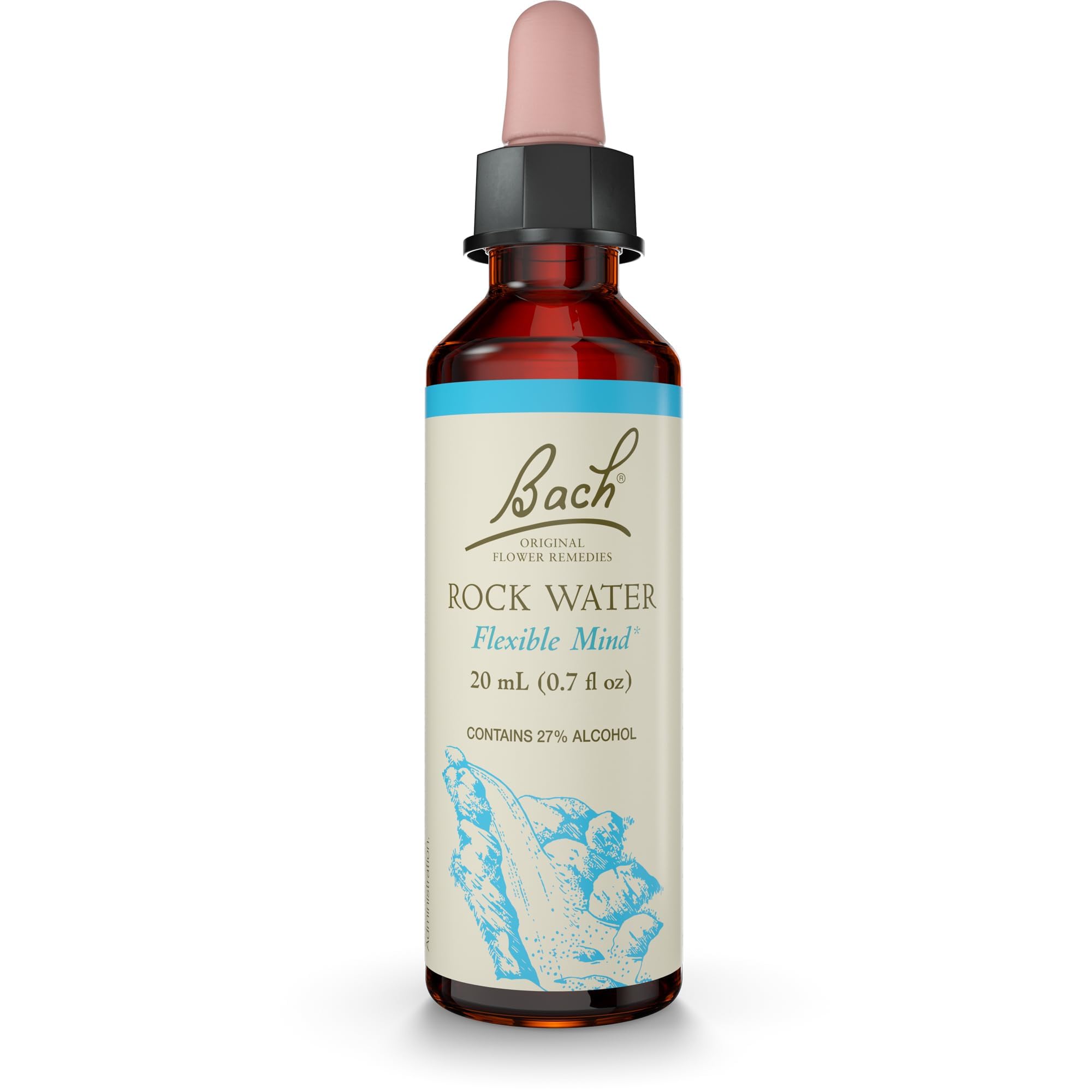 Bach Original Flower Remedies, Rock Water - Flexible Mind - Natural Homeopathic Flower Essence for Emotional Balance - Vegan, Gluten Free, Sugar Free - 20mL Dropper