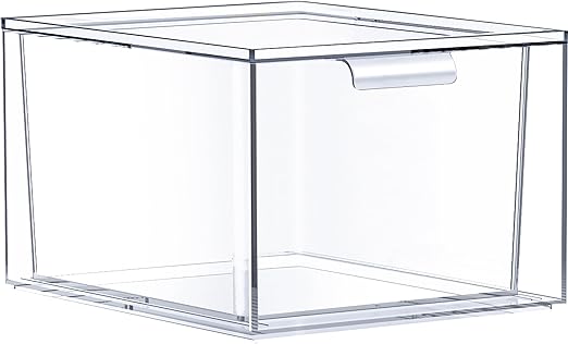 Sorbus Stackable Acrylic Drawers - Clear Make Up Organizers for Vanity - 1 Plastic Storage Bin for Room Decor, Bathroom Organization and Storage, Office Supplies, Makeup Drawer Organizer, Undersink