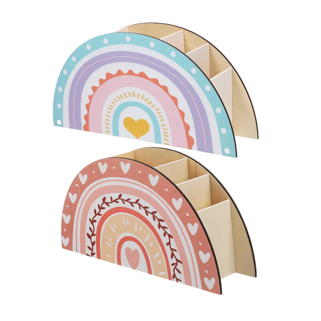 Sewroro 2 Stück Multifunktionaler Stifteköcher aus Holz Eleganter Schreibtisch Organizer für Bleistifte Make Up Pinsel und Büroutensilien Stilvolle Aufbewahrungslösung für Zuhause und Büro