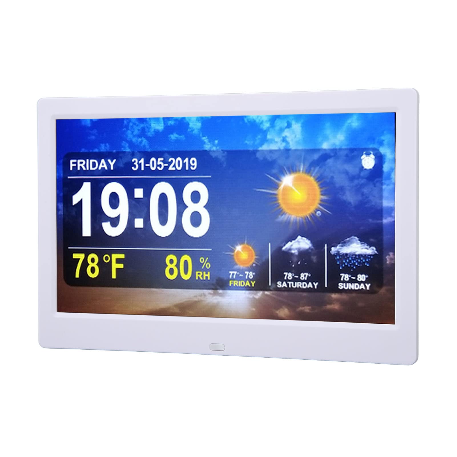 10 Zoll elektronischer WIFI-Uhrenautomat, automatische HelligkeitseinstellungWettervorhersage Digitaler Uhrenautomat mit Fernbedienung (100-240V) Europäischer Standard
