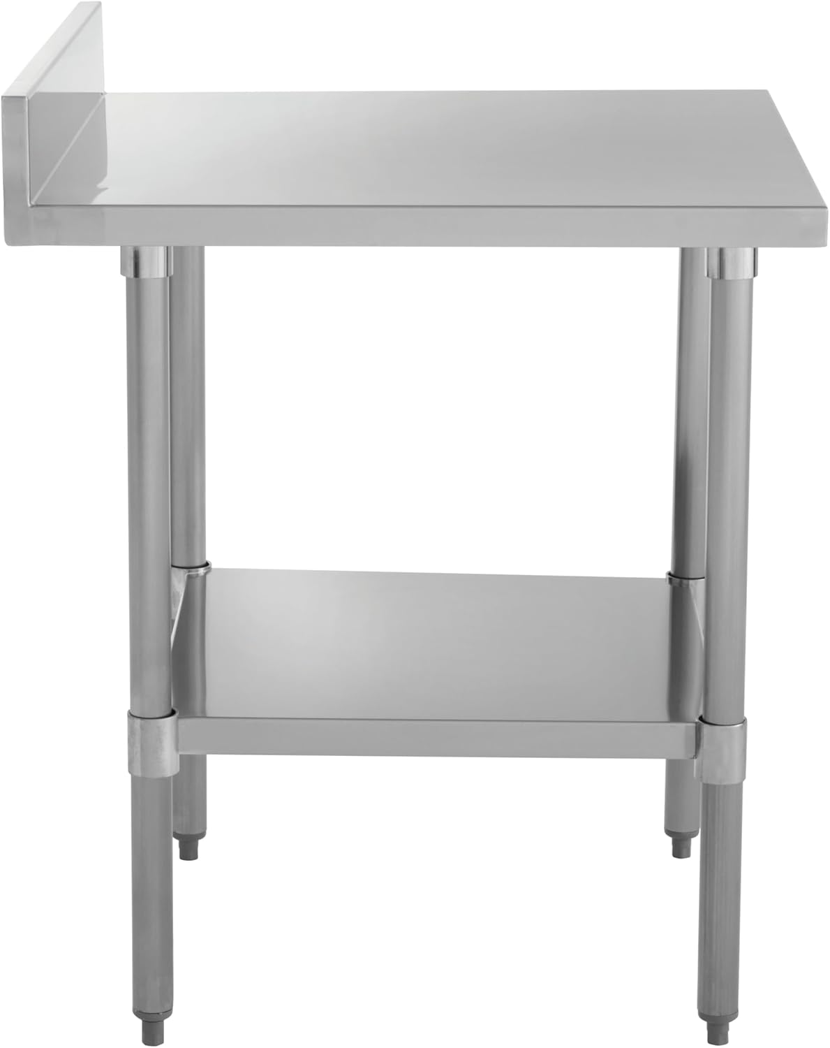 Kratos Stainless Steel Kitchen Prep Table 36"x30" with Backsplash and Undershelf, NSF Worktable for Restaurants - 18ga/430SS (28W-039)