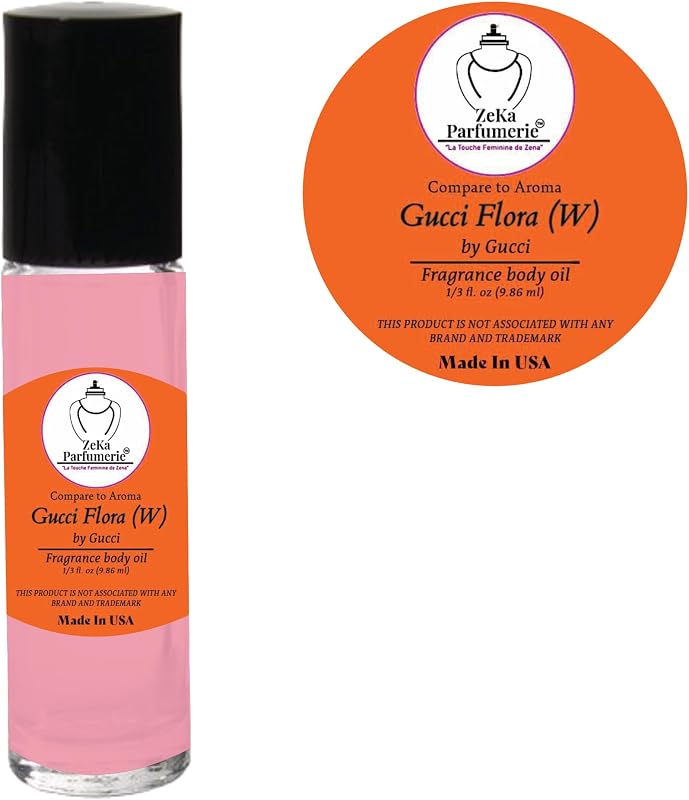 Compare to Aroma compatible with Flora by Gucci Women Fragrance Body oil on 1/3 oz (9.86ml) size Roll-On Botlle