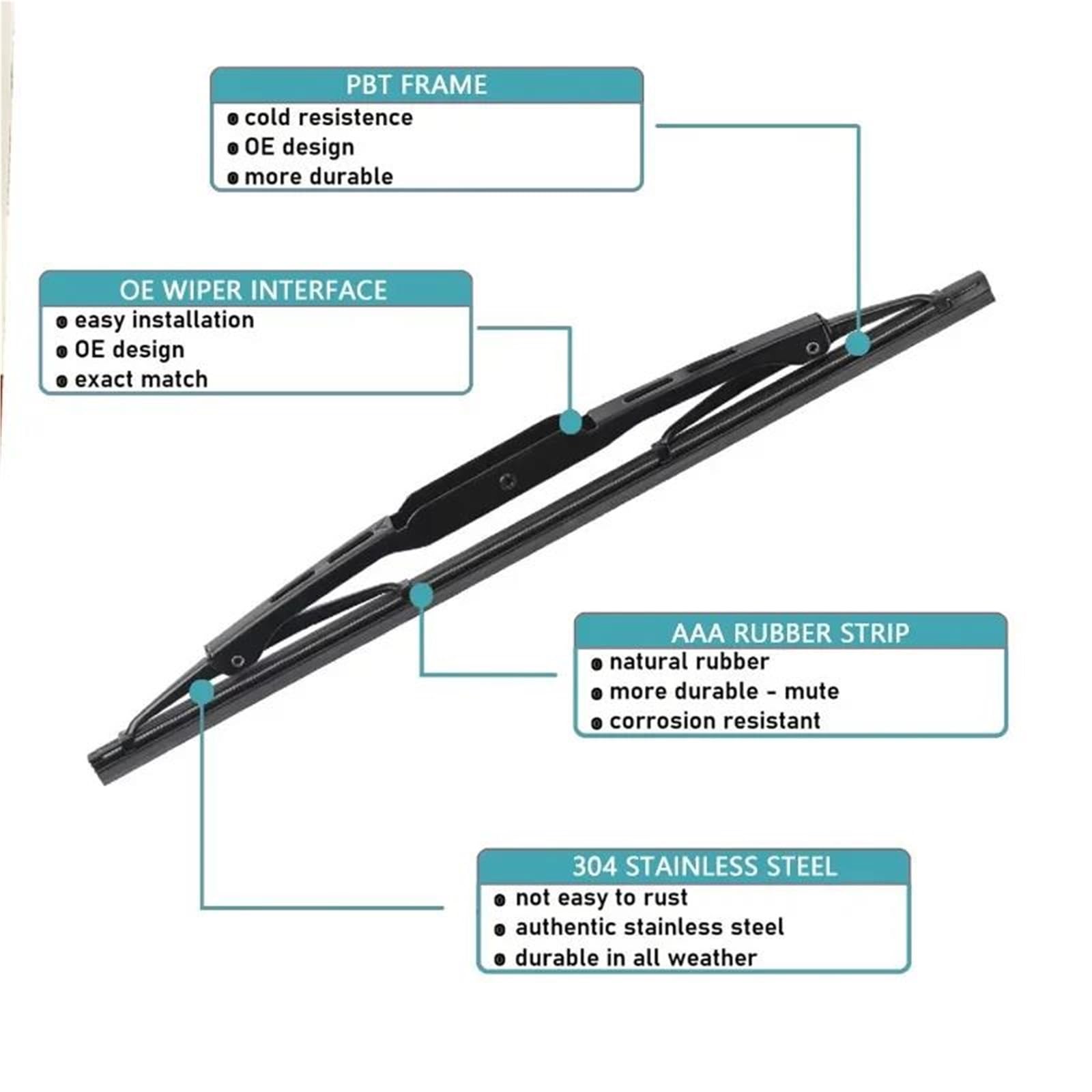 Kit Set Braccio E Spazzola Tergicristallo Posteriore da 14" per A&UDI A4 B6 B7 S4 2001-2008 2002 2003 2004 2005 Parabrezza Lunotto Posteriore Tergicristallo
