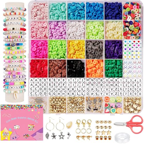 Lista de Accesorios de fabricación de abalorios los más solicitados. 46 5000+ Piezas Kit Completo de Cuentas Pulseras DIY, Incluye Mostacillas, Abalorios, Charms y Accesorios, Cuentas DIY para Hacer Pulseras y Joyería, Regalo Creativo Cumpleaños...