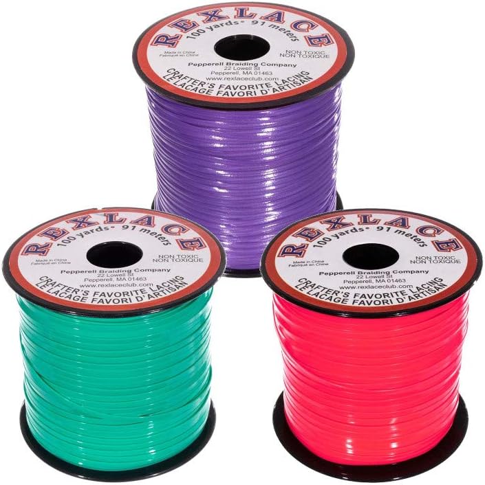Craft County Rexlace Multicolor Bundle Packs – 100 Yards of Each Color (Cotton Candy)
