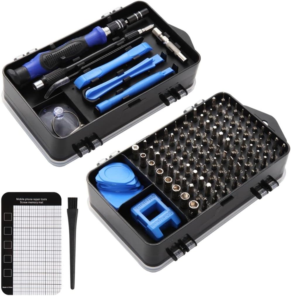 KOMBO-01 117-in-1 Precision Screwdriver Set Professional Magnetic Repair Tool Kit with Screw Mat & Anti-Static Brush for All Electronics (Computer, Laptop, PS4, XBox, iPhone iPad)