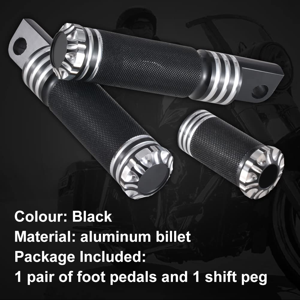 KATUR Pedane moto Pedane poggiapiedi in alluminio nero CNC CNC Pedane poggiapiedi per Harley Davidson Sportster XL 1200 883 Custom