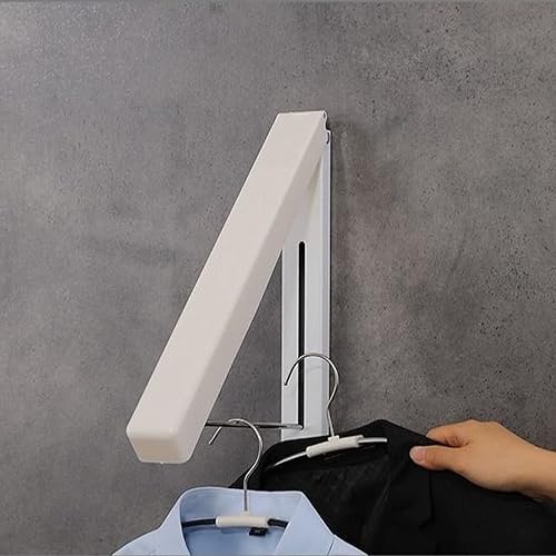 Miniatura 5 de Paquete de 2 estantes retráctiles de secado de ropa, ahorrador de espacio, colgador de ropa plegable para colgar la ropa, para cuarto de servicio,