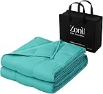 ZonLi Couverture pondérée 12lbs (48'x72'', Twin Size, Gris foncé), Couverture pondérée pour adultes, Couverture haute respirabilité, matière douce avec perles en verre premium