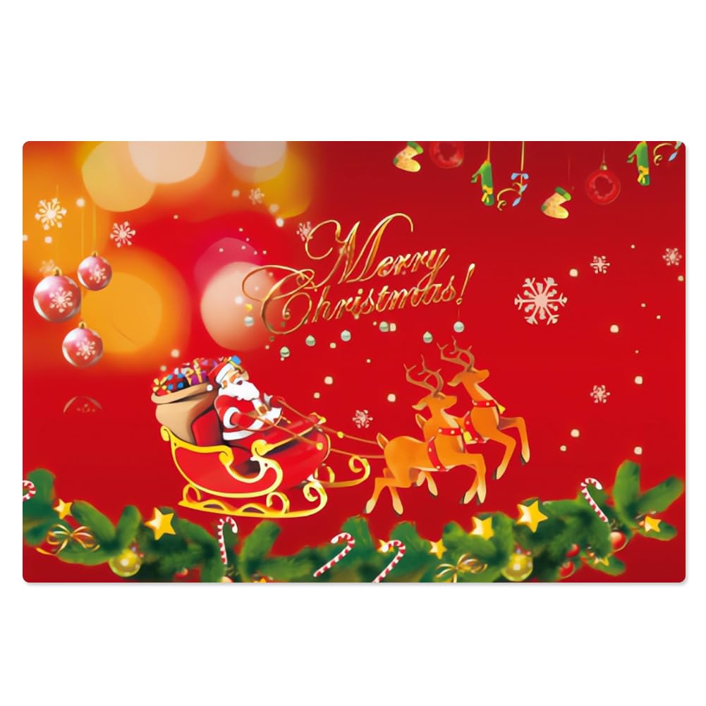 XNAUVOI Navidad Antideslizante Felpudo, Alfombras de Decoración de Navidad, Felpudos Navidad, Navidad Alfombra Entrada, Alfombrillas Decorativas para el Salón el Baño la Cocina, 40 x 60 cm