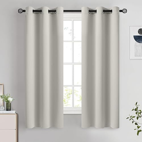 Miniatura 147 de COSVIYA Cortinas 100% opacas para dormitorio con forro negro, bloqueo de luz completa, aislamiento térmico y ojales, tratamiento de ventana de 54
