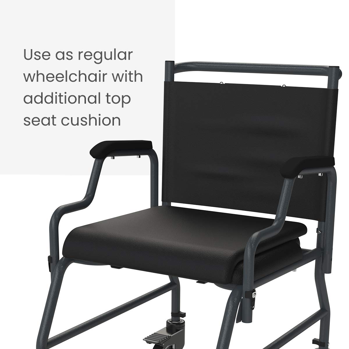 ARCATRON® 2000 Multipurpose Commode Wheelchair with Removable Armrest