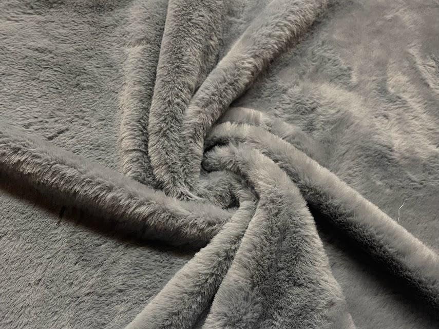 Fausse fourrure de luxe gris âne tissu de 5m pour confectionner vos vestes