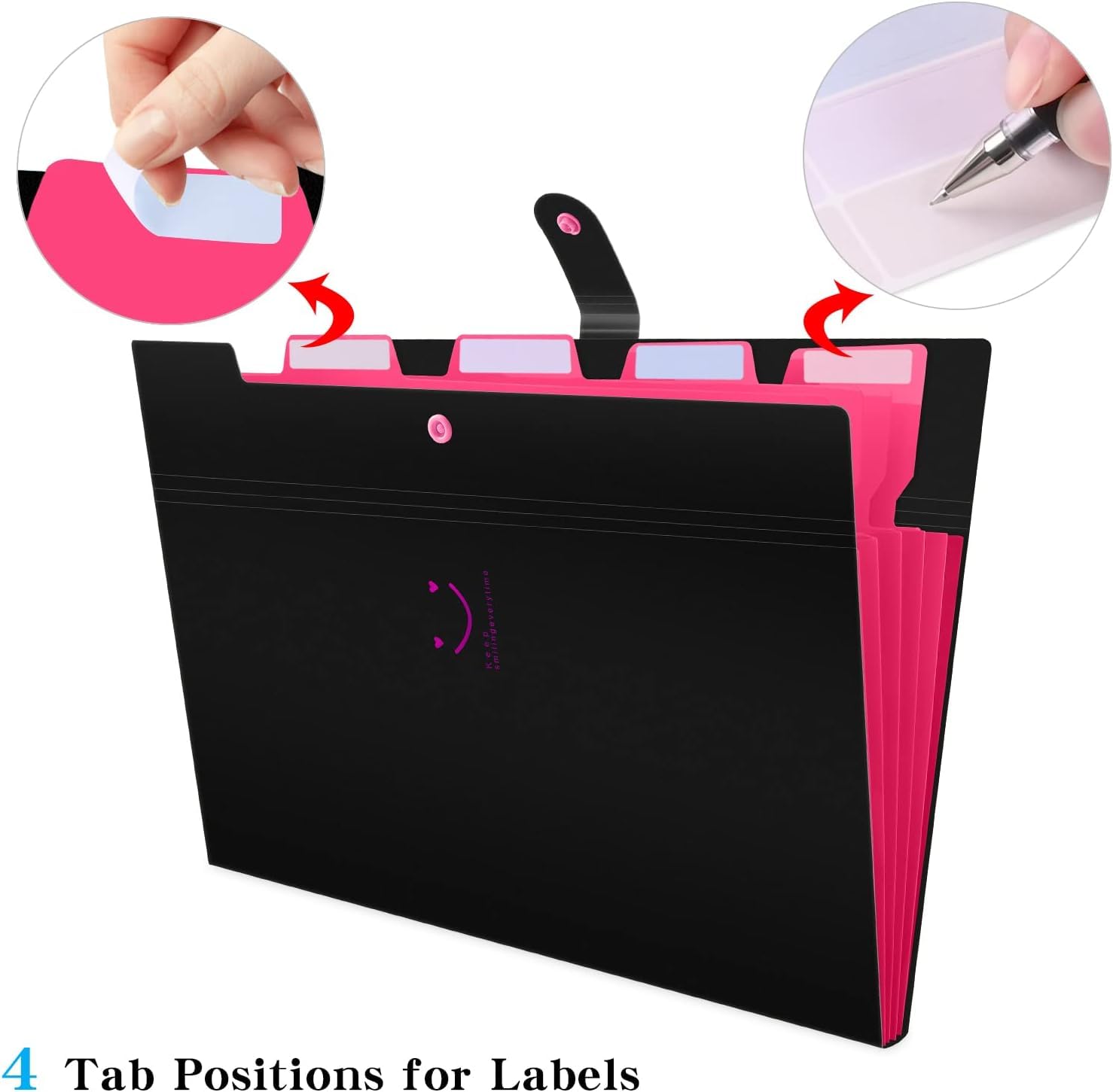 Corslet Fächermappe für Dokumente, A4-Größe, Büro, Studenten, Zertifikat, Organizer, 5 Fächer, mehrfarbig, 3 Stück