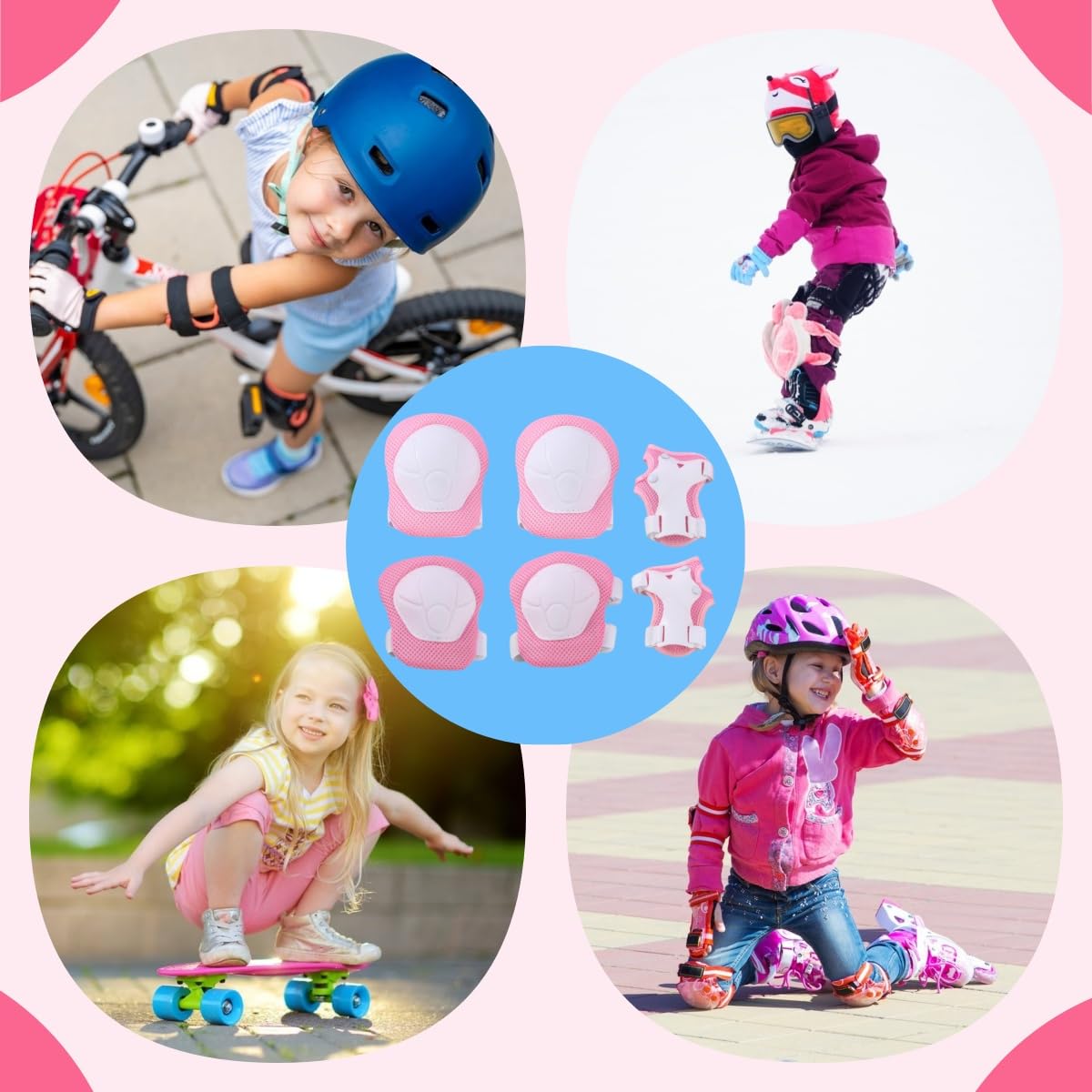 Protecciones Skate Rodilleras Patines Infantil Juego con Casco Coderas Muñequeras
