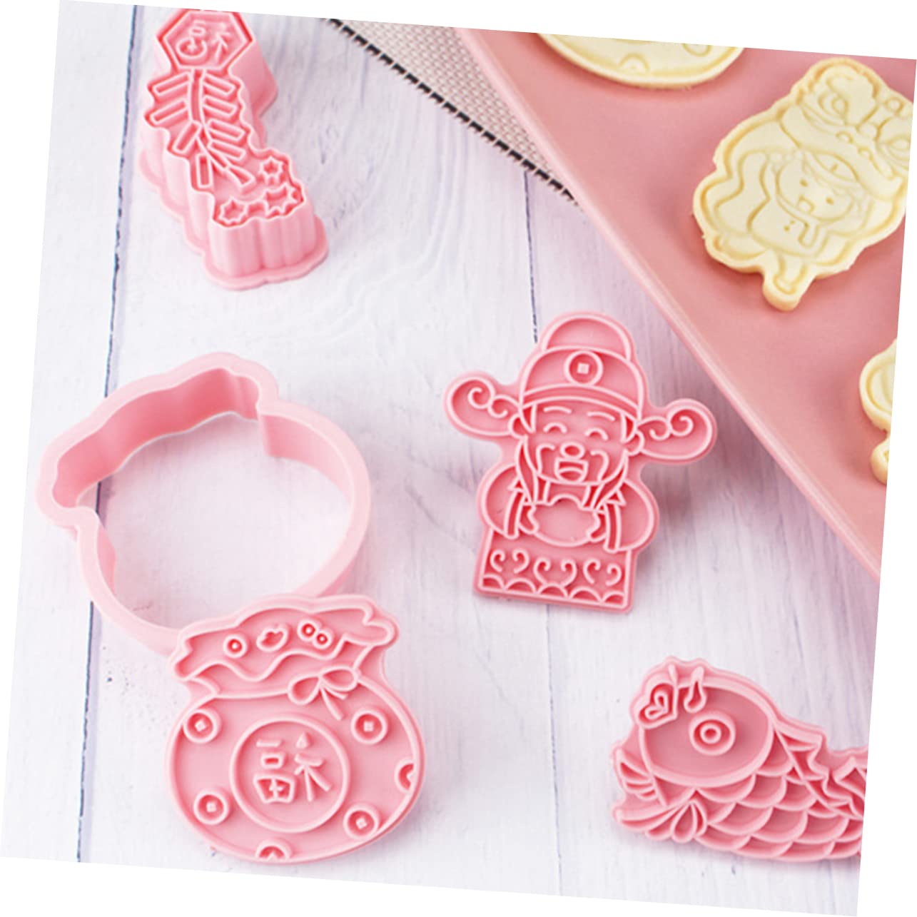 PRETYZOOM 32 Moldes Para Galletas Prensa De Repostería Molde Para Galletas Moldes De Año Nuevo Chino Sello De Prensa Para Galletas Moldes Para Hornear DIY Galletas De