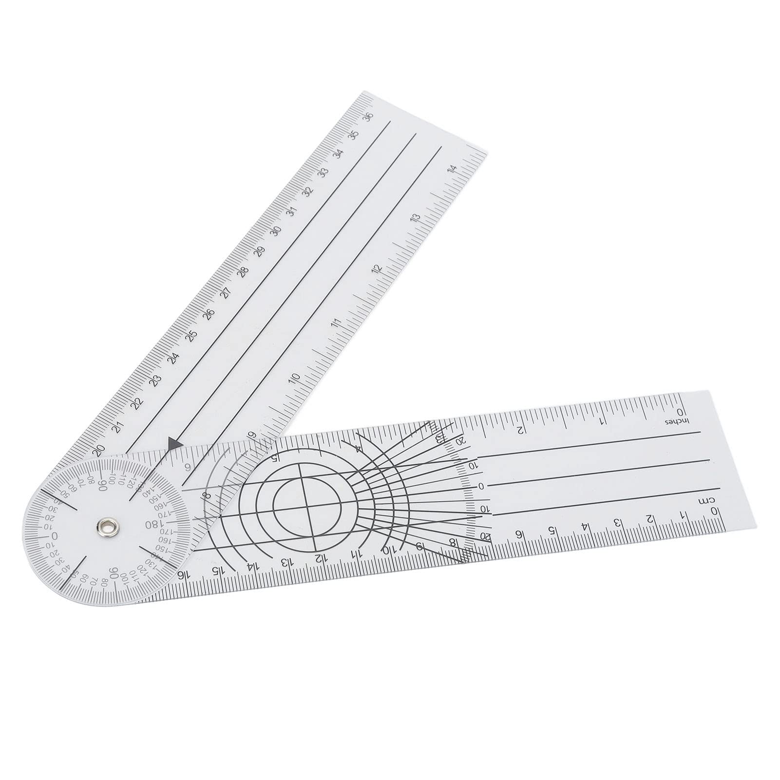 Protractor, 21. 5x5cm Flexible Clear Plastic Angle Measurement Ruler Digital Angle Finder Adjustable Angle Finder, with Protractor Leg for Artists and Builders