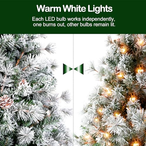 Hykolity 6.5 Ft Snow Flocked Christmas Tree thumb #2