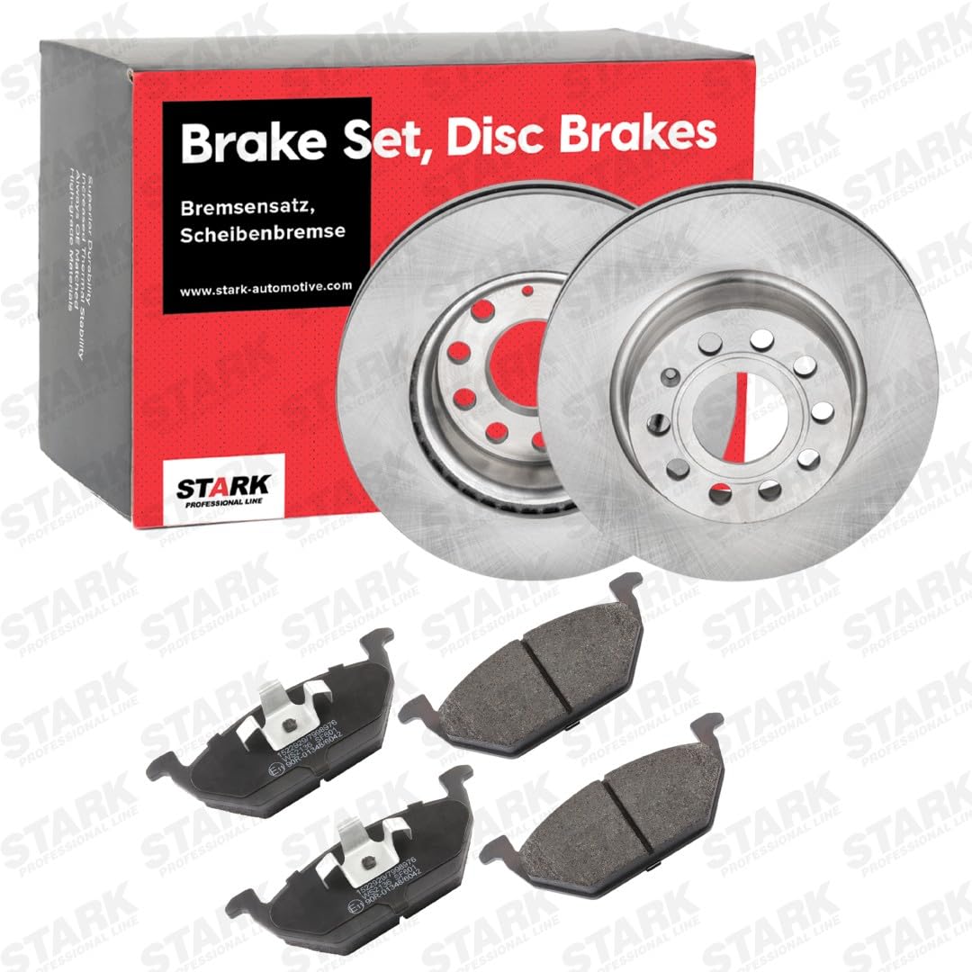 STARK Bremsen Set Vorne 280mm Bremsscheiben und Beläge Komplett Kompatibel mit VW GOLF VI 5K1 GOLF PLUS 5M1, 521 Beetle Schrägheck 5C1, 5C2 Jetta IV 162, 163, AV3, AV2 Beetle Cabrio 5C7, 5C8