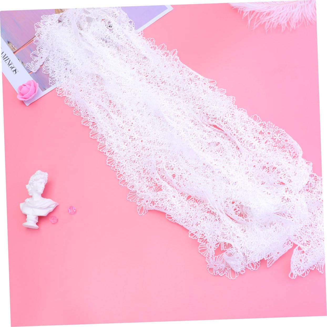 STOBOK 3piezas Cinta De Encaje Hueco Decorativa De Yardas Para Manualidades Bordado Elegante Para Ropa Vestidos y Decoración De Eventos