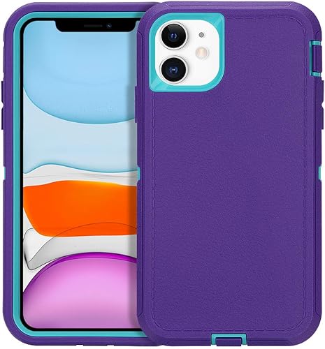 CAFEWICH Funda para iPhone 11, resistente a prueba de golpes, 3 capas, protección de cuerpo completo, de alto impacto, de goma híbrida, resistente,