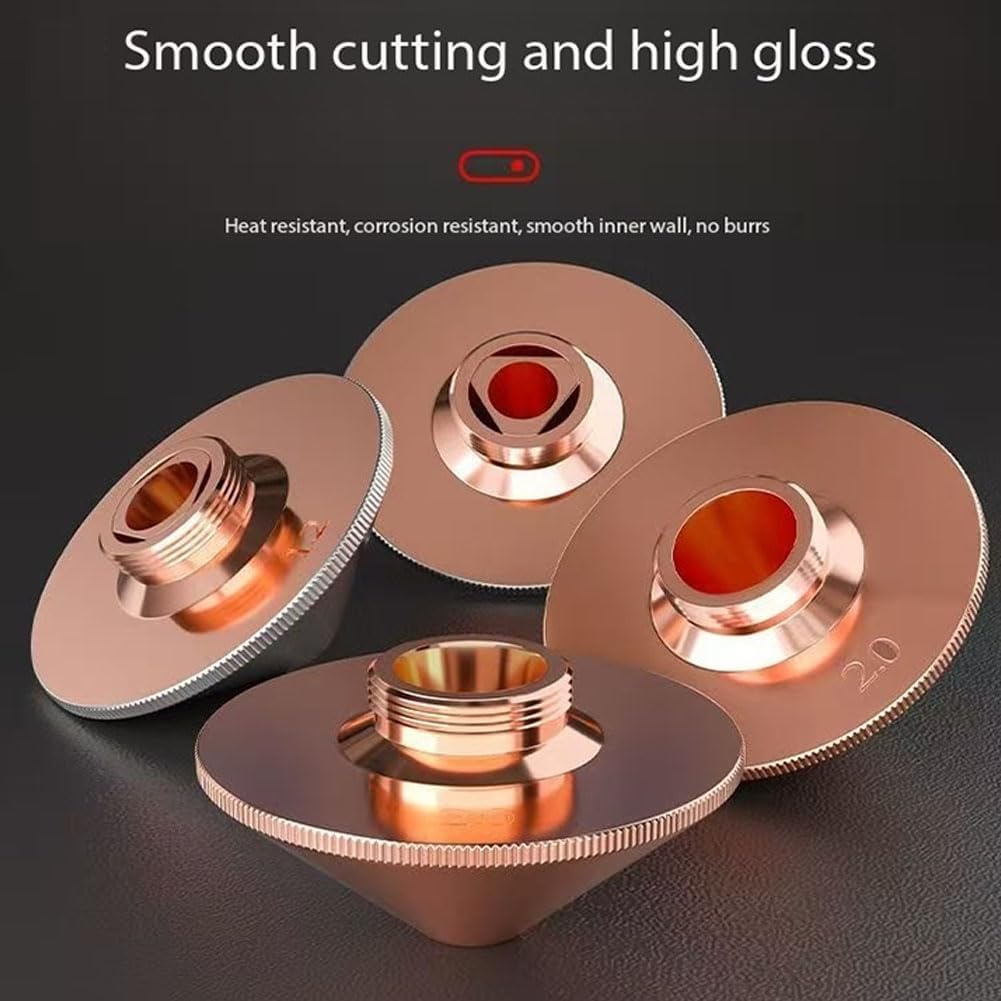 10 pieces Laser cutting machine nozzle D28/D32 single and double layer copper welding high-speed laser accessories Single-layer laser nozzle D28H15 Hole diameter 3.5mm